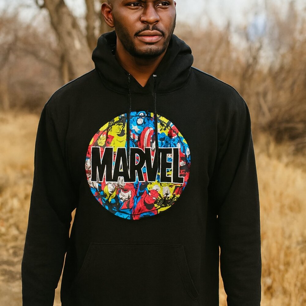 Universal Studios Marvel Spider Man Graphic Black SM/P/C Hoodie Preppy Nostalgic
